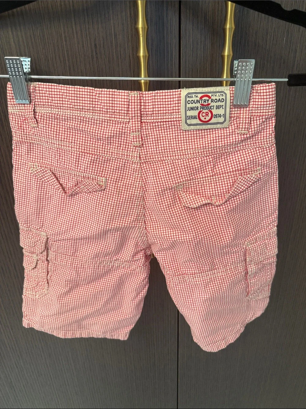 Country Road Red Gingham Cargo Shorts